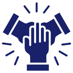 Teamwork symbol with hands